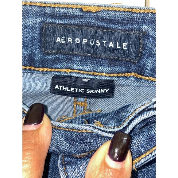 Aerpostale Men's Athletic Skinny Distressed Jeans 29/30 - Picture 3 of 7